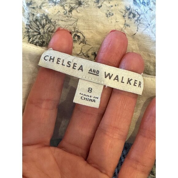 Chelsea And Walker Shirt Women 8 Ivory Floral Silk Blend Asymmetric Becky Cami - Picture 8 of 11